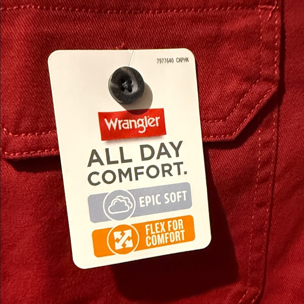 Wrangler Red Casual Button Down Shirt - Picture 10 of 10